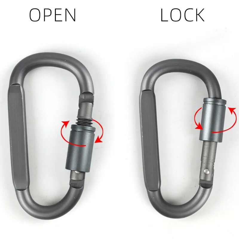 D-ring Karabiners Survival Carabiner Γρήγορη κρεμαστό παξιμάδι πόρπη από κράμα αλουμινίου υπαίθριο κρεμαστό άγκιστρο Camp Gear EDC Tools Μπρελόκ