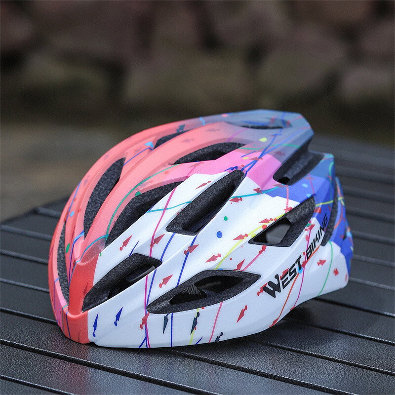 WEST BIKING Γυναικείο ελαφρύ ενσωματωμένο κράνος ποδηλατικού κράνους ενηλίκων Εφαρμογή 54-59 cm Πολύχρωμα κράνη ποδηλάτου αξεσουάρ