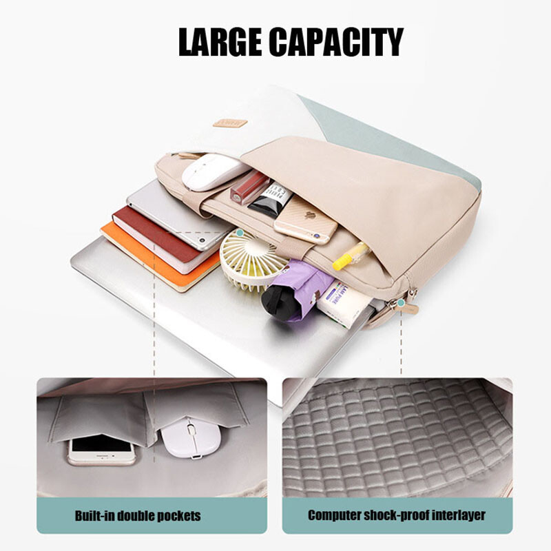 Xnyocn Taška na notebook s rukávom 15,6 palcov Odolná aktovka s rukoväťou Ochranné puzdro na notebook pre HP Dell Macbook Ultrabook