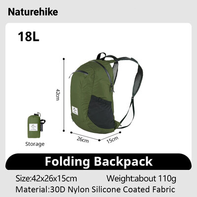 Batoh Naturehike 18L 22L ultraľahký vonkajší vodotesný skladací batoh pre mužov a ženy, kempingový, turistický, taška cez rameno