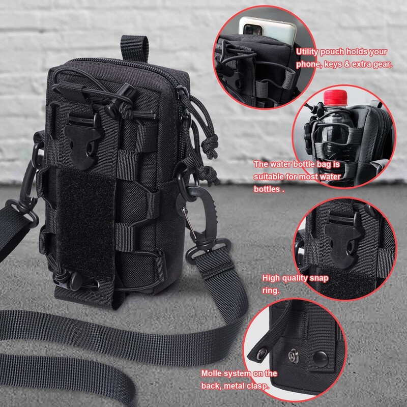 Tactical EDC Belt Pouch Molle Bag Organizer Θήκη μέσης για πεζοπορία Κινητό Τηλέφωνο Μπουκάλι Νερού με λουράκι ώμου
