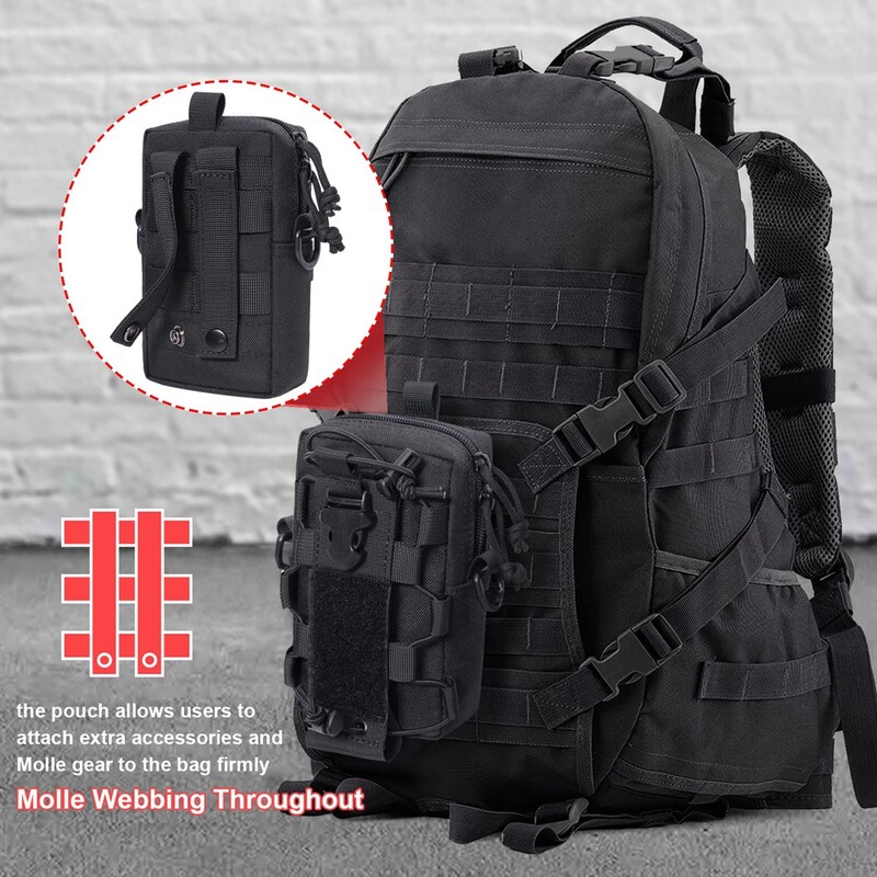 Tactical EDC Belt Pouch Molle Bag Organizer Θήκη μέσης για πεζοπορία Κινητό Τηλέφωνο Μπουκάλι Νερού με λουράκι ώμου