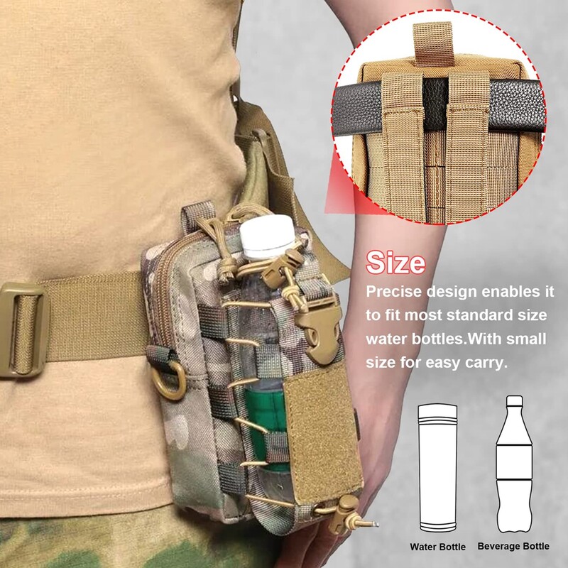 Tactical EDC Belt Pouch Molle Bag Organizer Θήκη μέσης για πεζοπορία Κινητό Τηλέφωνο Μπουκάλι Νερού με λουράκι ώμου