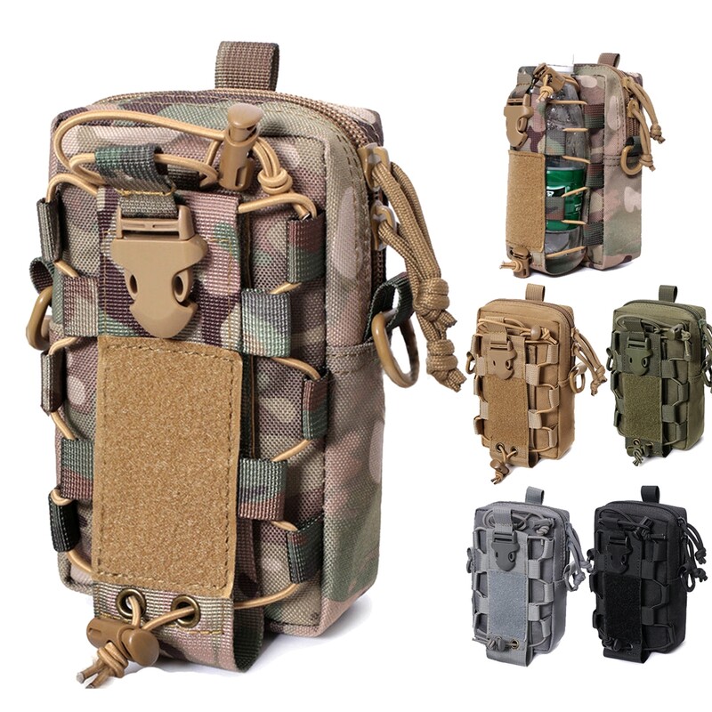 Tactical EDC Belt Pouch Molle Bag Organizer Θήκη μέσης για πεζοπορία Κινητό Τηλέφωνο Μπουκάλι Νερού με λουράκι ώμου