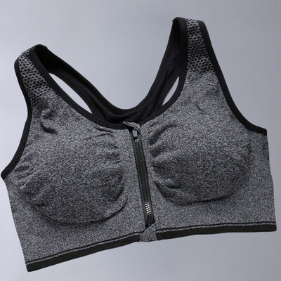 Μπροστινό αθλητικό σουτιέν με φερμουάρ, αντικραδασμικό και αναπνεύσιμο, γυναικεία εσώρουχα χωρίς στεφάνη, γιλέκο γυμναστικής, μπλούζα αθλητικού σουτιέν Yoga, αφαιρούμενο μαξιλαράκι