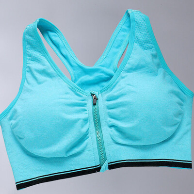 Μπροστινό αθλητικό σουτιέν με φερμουάρ, αντικραδασμικό και αναπνεύσιμο, γυναικεία εσώρουχα χωρίς στεφάνη, γιλέκο γυμναστικής, μπλούζα αθλητικού σουτιέν Yoga, αφαιρούμενο μαξιλαράκι