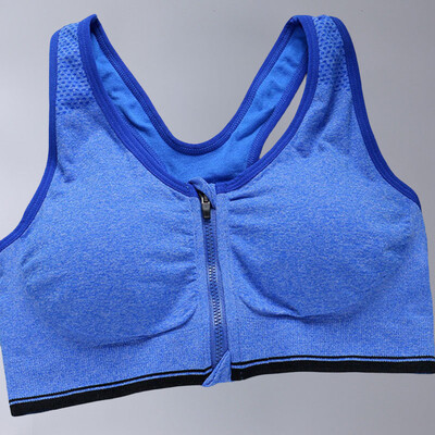 Μπροστινό αθλητικό σουτιέν με φερμουάρ, αντικραδασμικό και αναπνεύσιμο, γυναικεία εσώρουχα χωρίς στεφάνη, γιλέκο γυμναστικής, μπλούζα αθλητικού σουτιέν Yoga, αφαιρούμενο μαξιλαράκι