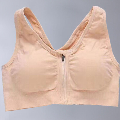 Μπροστινό αθλητικό σουτιέν με φερμουάρ, αντικραδασμικό και αναπνεύσιμο, γυναικεία εσώρουχα χωρίς στεφάνη, γιλέκο γυμναστικής, μπλούζα αθλητικού σουτιέν Yoga, αφαιρούμενο μαξιλαράκι