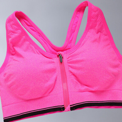 Μπροστινό αθλητικό σουτιέν με φερμουάρ, αντικραδασμικό και αναπνεύσιμο, γυναικεία εσώρουχα χωρίς στεφάνη, γιλέκο γυμναστικής, μπλούζα αθλητικού σουτιέν Yoga, αφαιρούμενο μαξιλαράκι