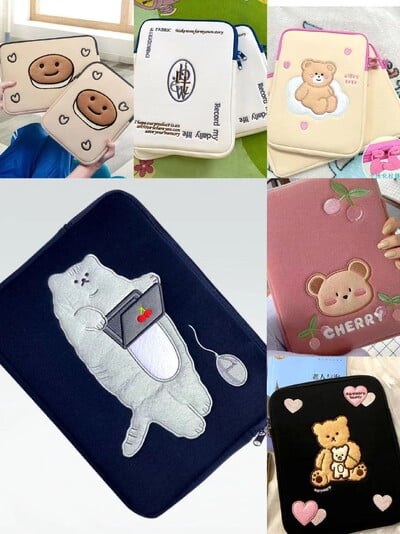 Ins Cute Laptop Sleeve Carring Case 11 12 13 14 15 15.6 16 Inch Cartoon Cover Macbook Air Ipad Аксесоари Чанта за компютър Жени