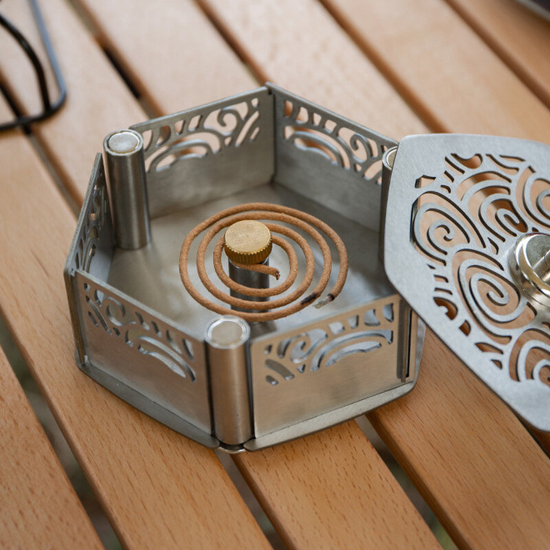 Μαγνητικό φορητό απωθητικό κουτί με κάλυμμα Κάμπινγκ δίσκος κουνουπιών αντιανεμικός απωθητικός καυστήρας θυμιάματος για εσωτερικούς εξωτερικούς χώρους