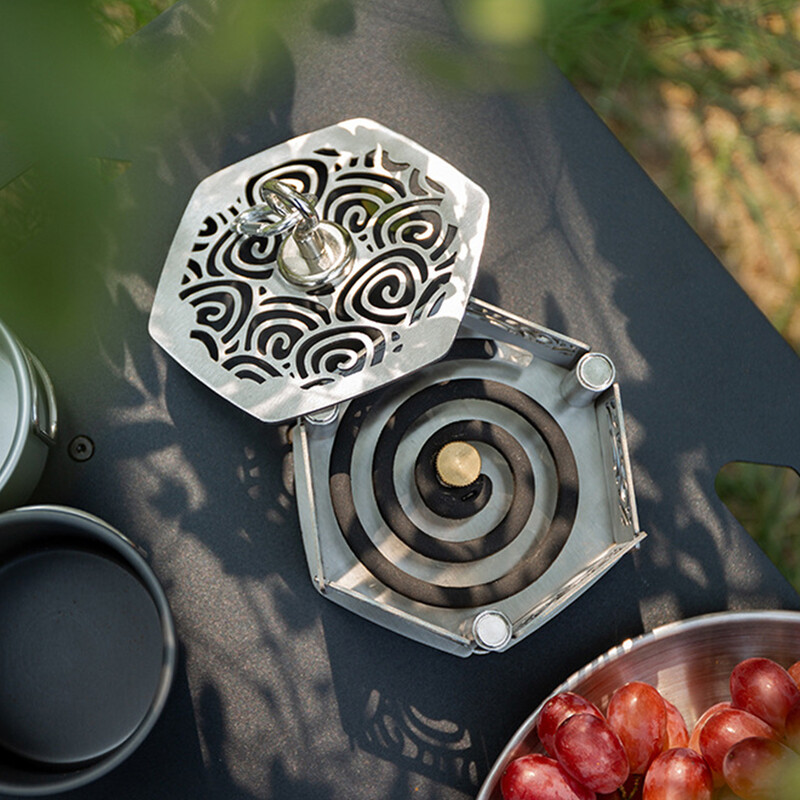 Μαγνητικό φορητό απωθητικό κουτί με κάλυμμα Κάμπινγκ δίσκος κουνουπιών αντιανεμικός απωθητικός καυστήρας θυμιάματος για εσωτερικούς εξωτερικούς χώρους