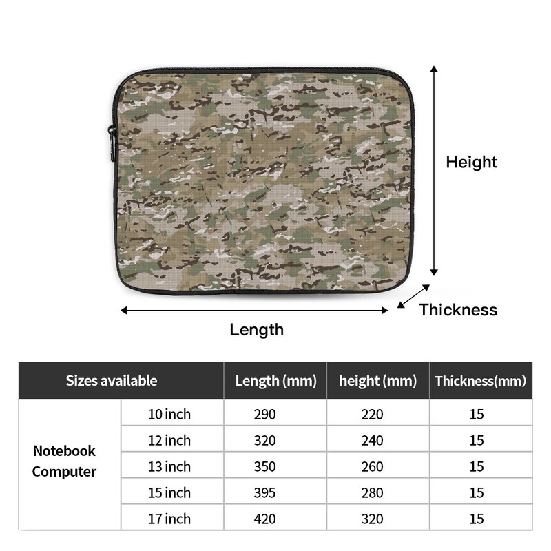 Θήκη τσάντα φορητού υπολογιστή Multicam Camouflage Military Tablet Sleeve Case 12 13 15 17 ιντσών αντικραδασμική θήκη