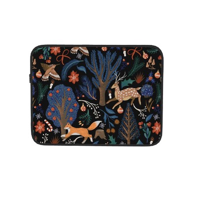 Nárazuvzdorné puzdro 10, 12, 13, 15, 17 palcov, stromčeky, jelene, líšky, vianočná taška na notebook, obal, taška na notebook