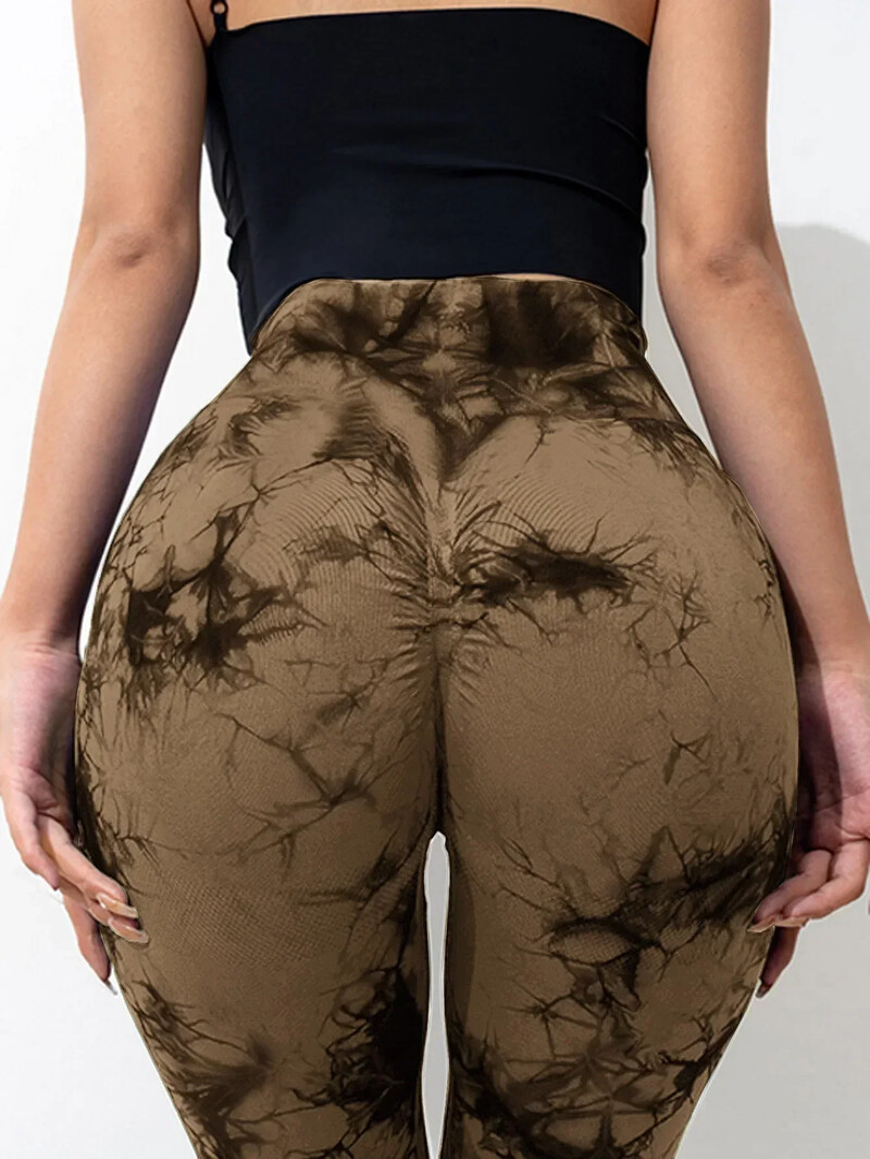 Γυναικείο ψηλόμεσο παντελόνι με φαρδύ πόδι, ψηλόμεσο παντελόνι ελέγχου κοιλιάς Tie Dye Casual Παντελόνι Γυναικεία αθλητικά ρούχα