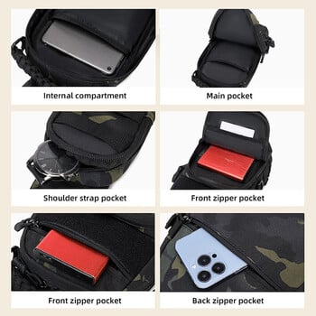 Ανδρική τσάντα στήθους Camping Tactical Sports Shoulder Outdoor Fanny Pack Πεζοπορία Αναρρίχηση Ποδηλασία Ψάρεμα MOLLE System Sling Bags EDC