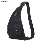 TOMSHOO Sling Backpack Chest Pack Τσάντα ώμου Τσάντα χιαστί για άνδρες Πεζοπορία Ταξίδια ποδηλασίας Αδιάβροχη μικρή τσάντα αποθήκευσης