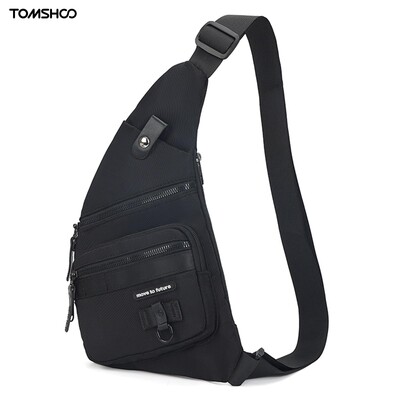 TOMSHOO Sling mugursoma Krūšu soma plecu soma Crossbody soma vīriešiem Pārgājieniem Ceļojumiem Riteņbraukšanai Ūdens atgrūdoša maza uzglabāšanas soma