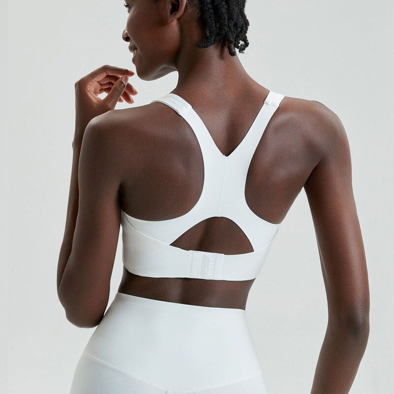 Dámska športová podprsenka na jogu s vysokým nárazom, jednofarebná, maslová, mäkká, bežecká, dámska, priedušná, rýchloschnúca, športová spodná bielizeň