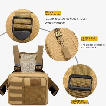 Tactics Vest Bag Улична чанта за гърди Модни преносими чанти Oxford Outdoor с множество джобове Водоустойчиви за бягане Пътуване