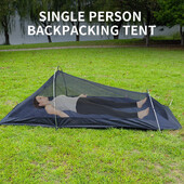 Διχτυωτή σκηνή για σακίδιο πλάτης 1 Ατόμου Υπερελαφριά Σκηνή Κάμπινγκ με πόλο αλουμινίου Εξωτερική κουνουπιέρα