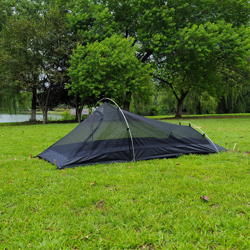 Διχτυωτή σκηνή για σακίδιο πλάτης 1 Ατόμου Υπερελαφριά Σκηνή Κάμπινγκ με πόλο αλουμινίου Εξωτερική κουνουπιέρα