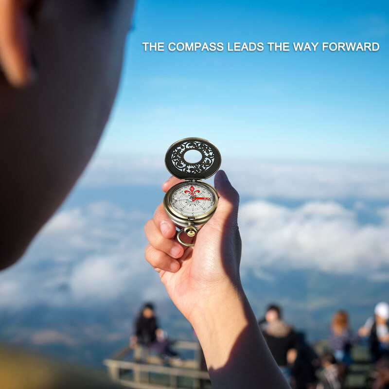 Senovinis bronzinis kišeninis kompasas retro lauko žygių navigacinis kompasas vaikams dovanų retro kišeninis laikrodžio kompasas lauko įrankis