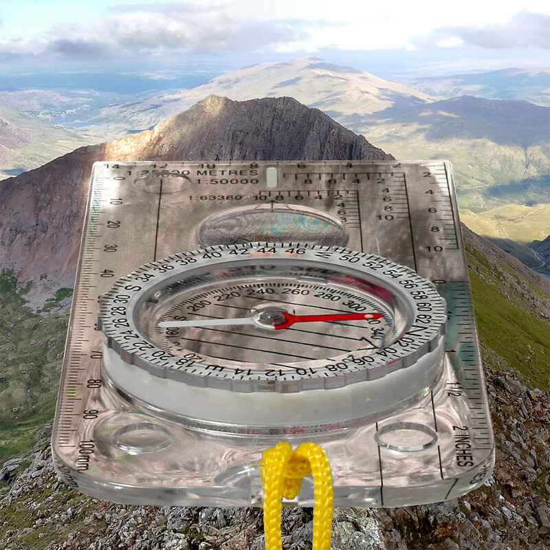 Profesionálny mini kompas, mapa, mierka, pravítko, multifunkčné vybavenie, vonkajšie, turistické, kempingové, prežitie, sprievodca, zväčšovací nástroj