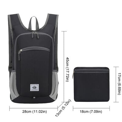 15L turistický batoh, ultraľahký skladací vodotesný oxfordský cestovný batoh pre mužov, prenosný, pre ženy, kempingový, malý batoh