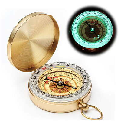 G50 Compass Pure Copper Pocket Watch Point to the North 45g Πολυλειτουργικό καλυμμένο φωτεινό ρετρό αναδιπλούμενο κάλυμμα πυξίδα για πεζοπορία