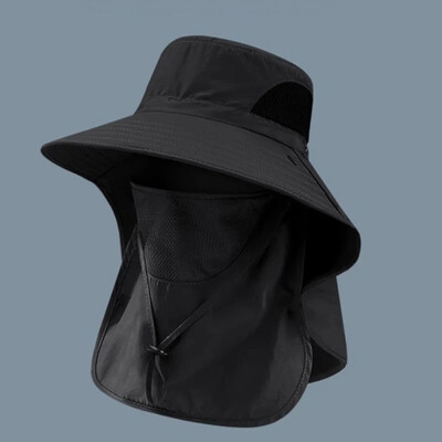 Αντιηλιακό καπέλο Προστασία λαιμού Ενσωματωμένο καπέλο ψαρέματος Καλοκαιρινό αναπνεύσιμο καπέλο ψαρά Αντιανεμικές μεγάλες μαρκίζες