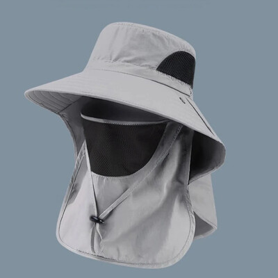 Αντιηλιακό καπέλο Προστασία λαιμού Ενσωματωμένο καπέλο ψαρέματος Καλοκαιρινό αναπνεύσιμο καπέλο ψαρά Αντιανεμικές μεγάλες μαρκίζες