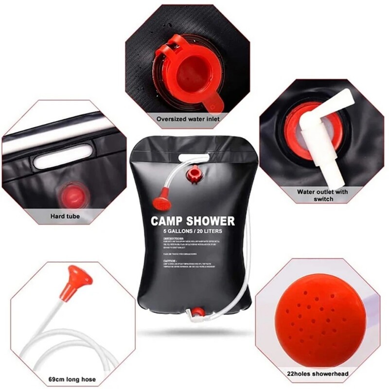 Φορητή τσάντα ντους κάμπινγκ 20L Ηλιακό Θέρμανση Τσάντα Ντους Κάμπινγκ Τσάντα Νερού Κάμπινγκ για Κάμπινγκ Παραλία Κολύμβηση Υπαίθρια ταξίδια