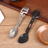 Outdoor Survival Tools 5 az 1-ben Camping Többfunkciós EDC készlet Praktikus Villa Kés Kanál üveg/konzervnyitó