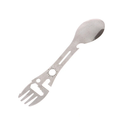 Outdoor Survival Tools 5 az 1-ben Camping Többfunkciós EDC készlet Praktikus Villa Kés Kanál üveg/konzervnyitó