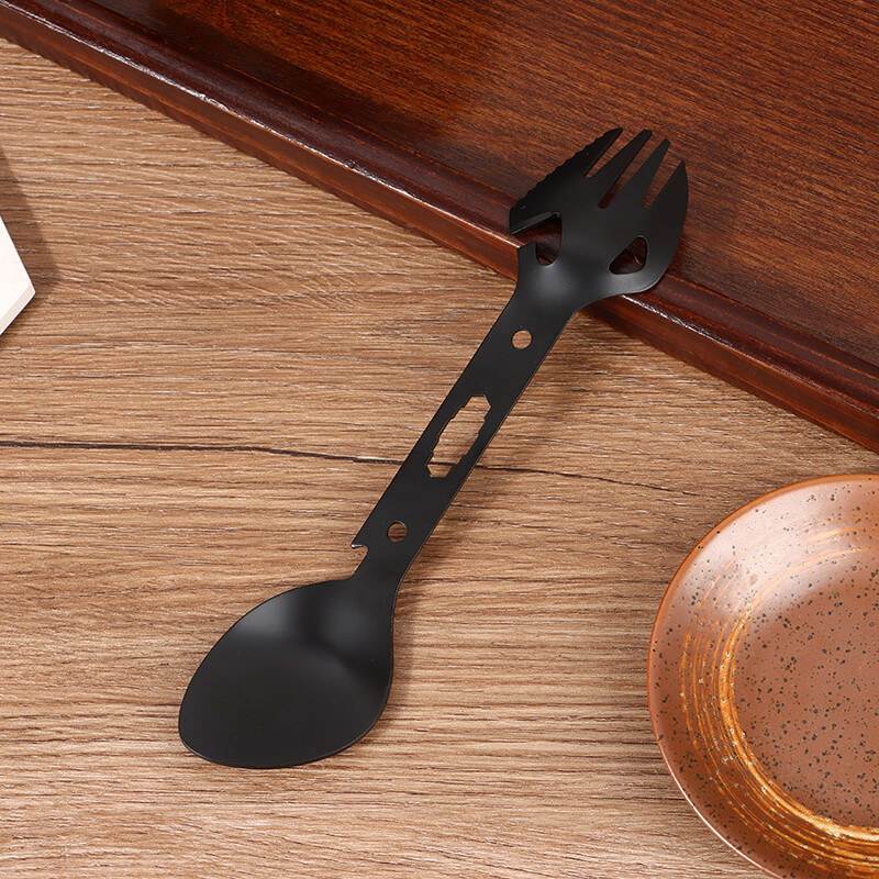 Outdoor Survival Tools 5 az 1-ben Camping Többfunkciós EDC készlet Praktikus Villa Kés Kanál üveg/konzervnyitó