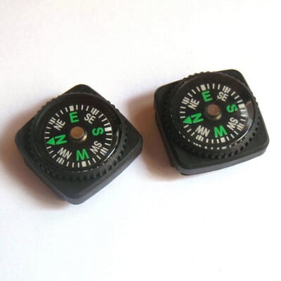 Mini remienok na hodinky s gombíkom, kompas pre paracordový náramok, mini vreckový kompas pre prežitie, vonkajšie turistické a kempingové príslušenstvo