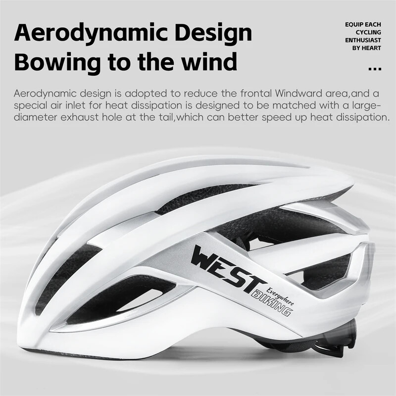 WEST BIKING Ποδηλατικά κράνη Λευκό ποδήλατο δρόμου Ενσωματωμένο κράνος Πολύχρωμα αεροδυναμικά κράνη Ζευγάρια Αθλητικός εξοπλισμός ασφαλείας
