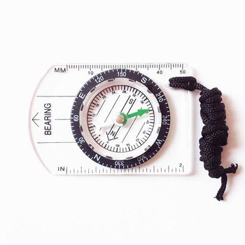 Επαγγελματικό Mini Compass Map Scale Ruler Πολυλειτουργικός εξοπλισμός για πεζοπορία και κατασκήνωση Εργαλείο οδηγού επιβίωσης σε εξωτερικούς χώρους