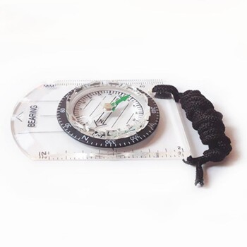 Επαγγελματικό Mini Compass Map Scale Ruler Πολυλειτουργικός εξοπλισμός για πεζοπορία και κατασκήνωση Εργαλείο οδηγού επιβίωσης σε εξωτερικούς χώρους