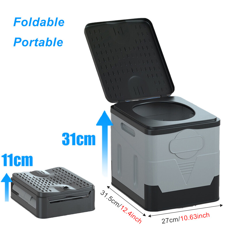 Φορητή Πτυσσόμενη Τουαλέτα Υπαίθρια Τουαλέτα Κάμπινγκ Κάδος σκουπιδιών Commode Κουβάς Τουαλέτα ταξιδιού για κάμπινγκ αυτοκίνητο υπαίθρια σκηνή πεζοπορίας