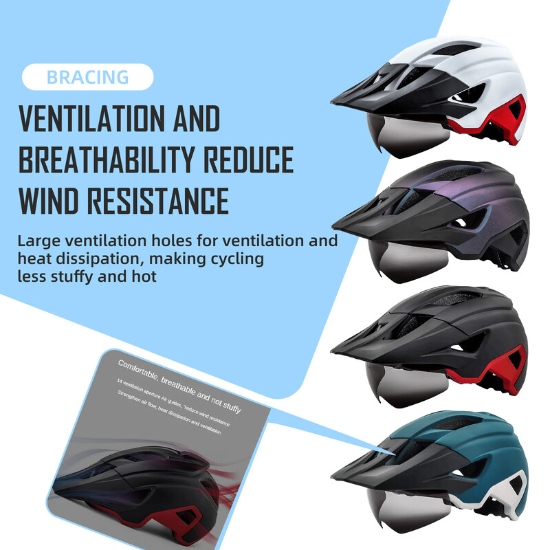 Κράνος ποδηλάτου βουνού, ενσωματωμένο κράνος μαγνητικών γυαλιών, εξαιρετικά ελαφρύ κράνος ποδηλάτου βουνού