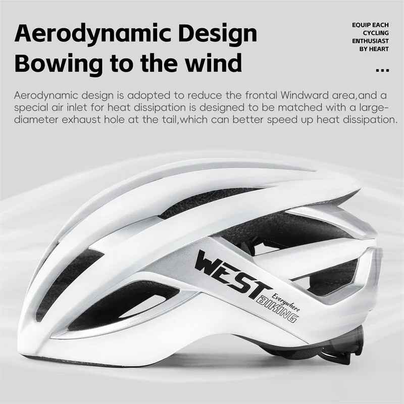 WEST BIKING Ποδηλατικά κράνη Λευκό ποδήλατο δρόμου Ενσωματωμένο κράνος Πολύχρωμα αεροδυναμικά κράνη Ζευγάρια Αθλητικός εξοπλισμός ασφαλείας