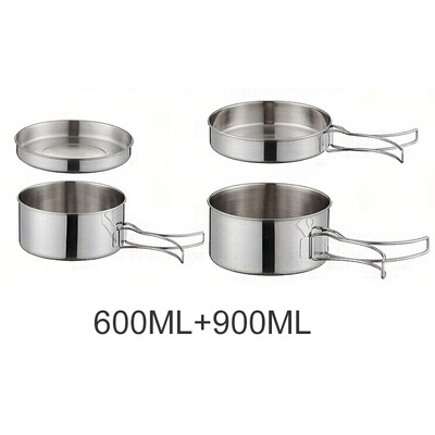 Σετ μαγειρικών σκευών για κάμπινγκ για εξωτερικούς χώρους από ανοξείδωτο ατσάλι Μπολ για κάμπινγκ σετ κατσαρόλας για υπαίθριο μπολ Πεζοπορία Σακίδιο πλάτης Πικ-νικ μαγειρικής