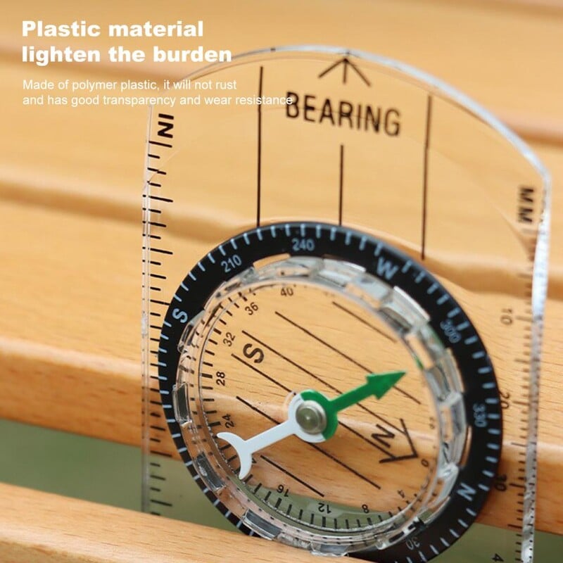 Vanjski kompas Precizna mjerna ljestvica Visoko prozirna Planinarska vožnja s ruksakom Preživljavanje Čitanje karte Precizno usmjeren kompas