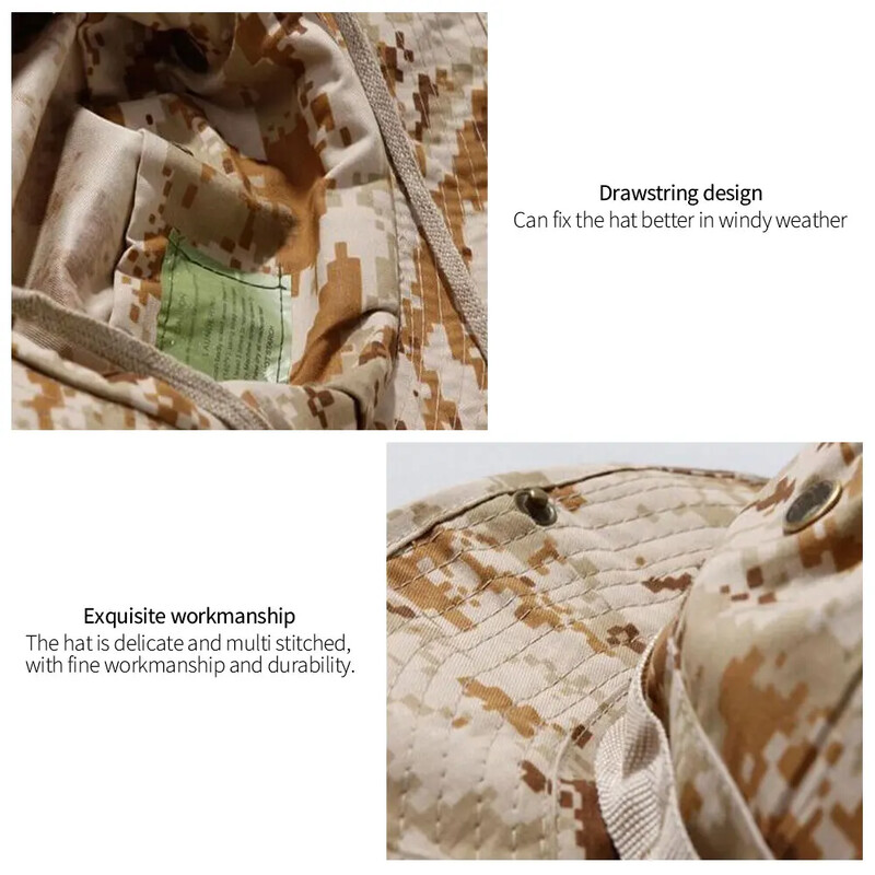 Νέο τακτικό καμουφλάζ Boonie Καπέλο Ανδρικά καπέλα με κάδο Κυνήγι Πεζοπορία Υπαίθρια Καπέλα ηλίου Panama Summer Cap