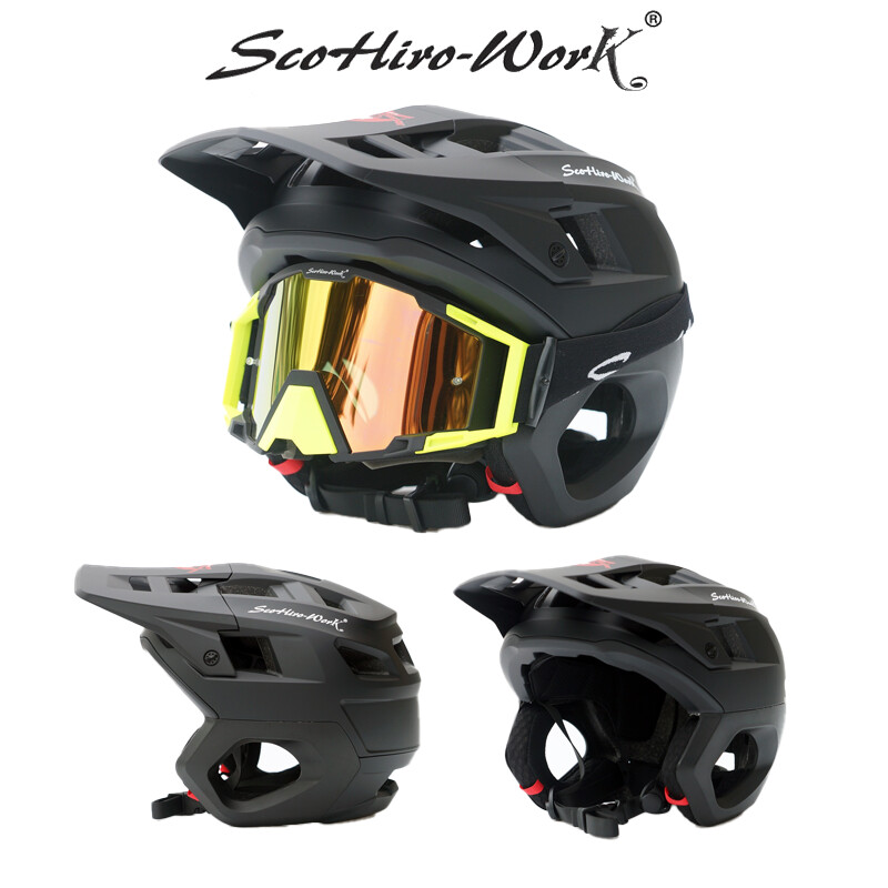 Κράνος ποδηλάτου βουνού Half Full Face MTB Cross Country Safety Ultralight Road Cycling Race Ενσωματωμένη προστασία αυτιών Motocross