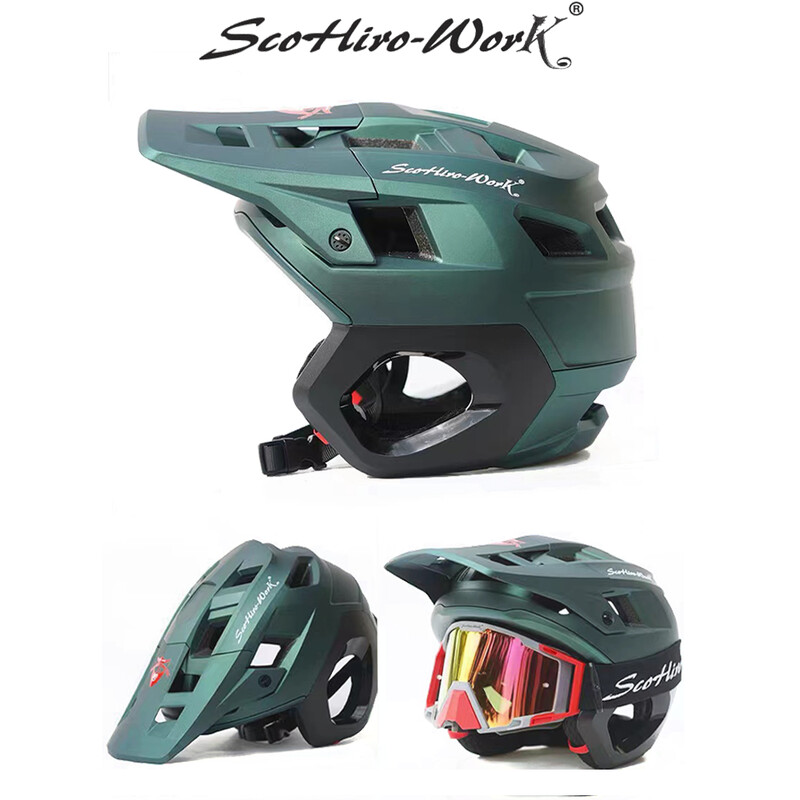 Κράνος ποδηλάτου βουνού Half Full Face MTB Cross Country Safety Ultralight Road Cycling Race Ενσωματωμένη προστασία αυτιών Motocross