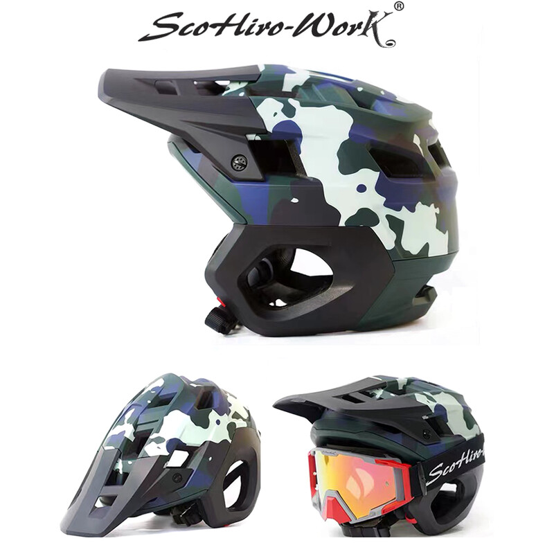 Κράνος ποδηλάτου βουνού Half Full Face MTB Cross Country Safety Ultralight Road Cycling Race Ενσωματωμένη προστασία αυτιών Motocross