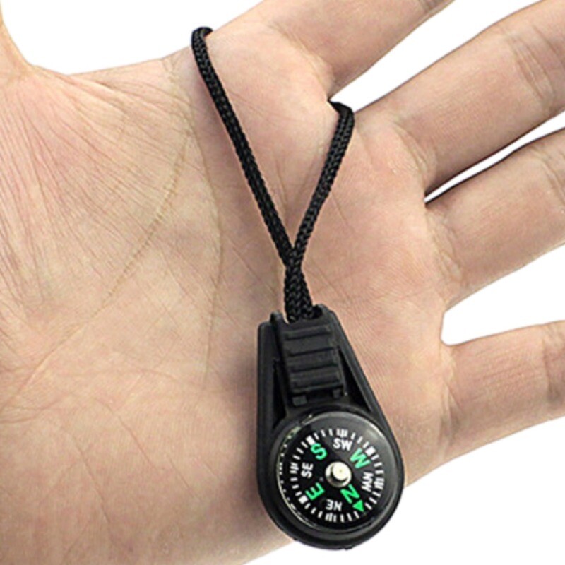 1/3 vnt. spalvingas išgyvenimo raktų pakabukas, užtrauktukas, mini kompasas, skirtas lauko kuprinei stovyklavimui žygiams, kišeninis navigatorius nuotykių įrankis